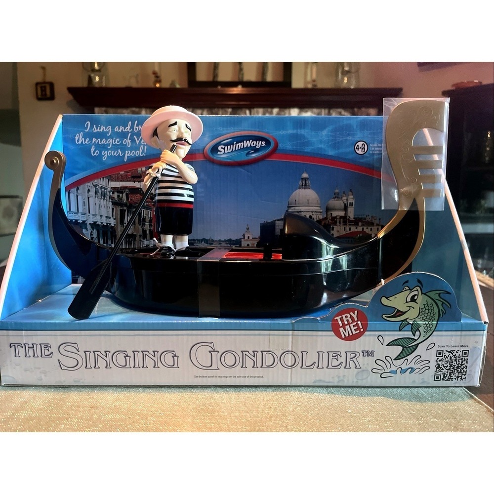 SwimWays The Singing Gondolier Gondola Venice Motors Swimming Pool Toy NIB~Works